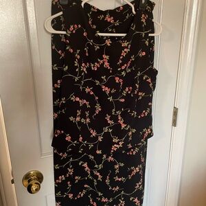 Vintage 2 Piece Maxi Dress Set Floral
